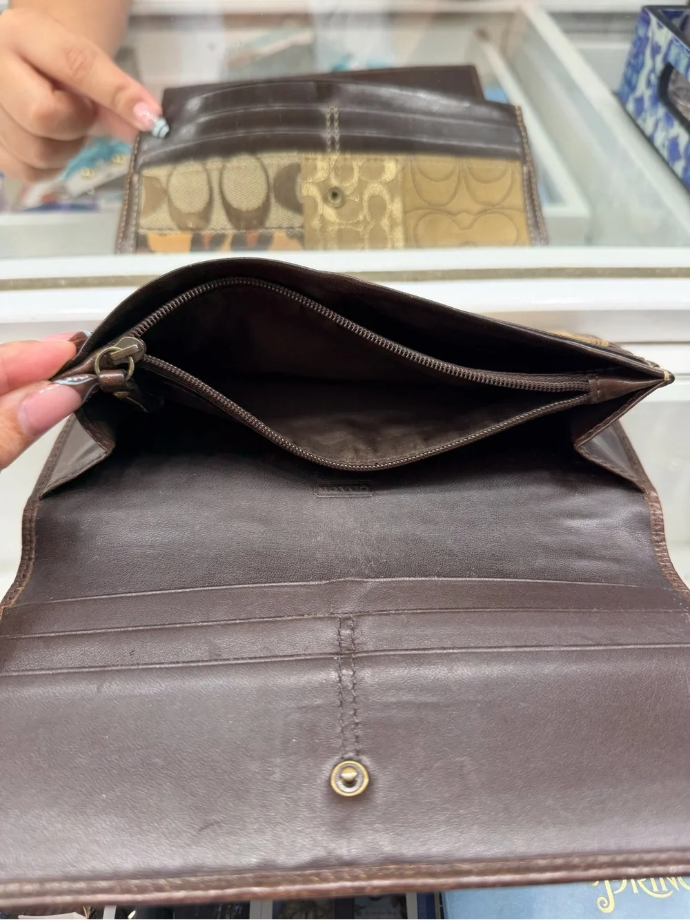 Coach Patchwork Clutch - Brown and Black